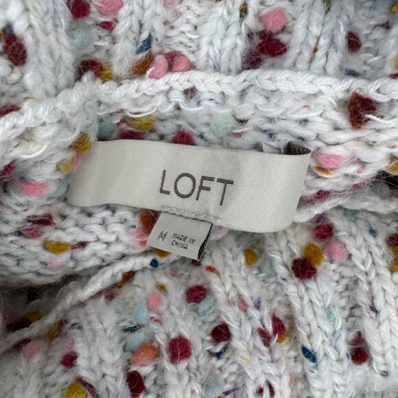 NWOT Loft Multicolor Boucle Mock Neck Sweater Dress Size Medium - Picture 5 of 5